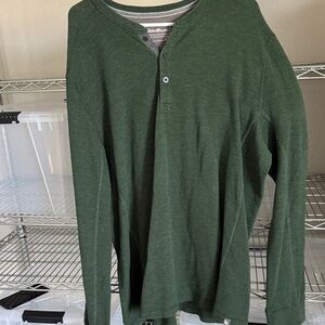 Eddie Bauer Forest Green Long Sleeve Henley